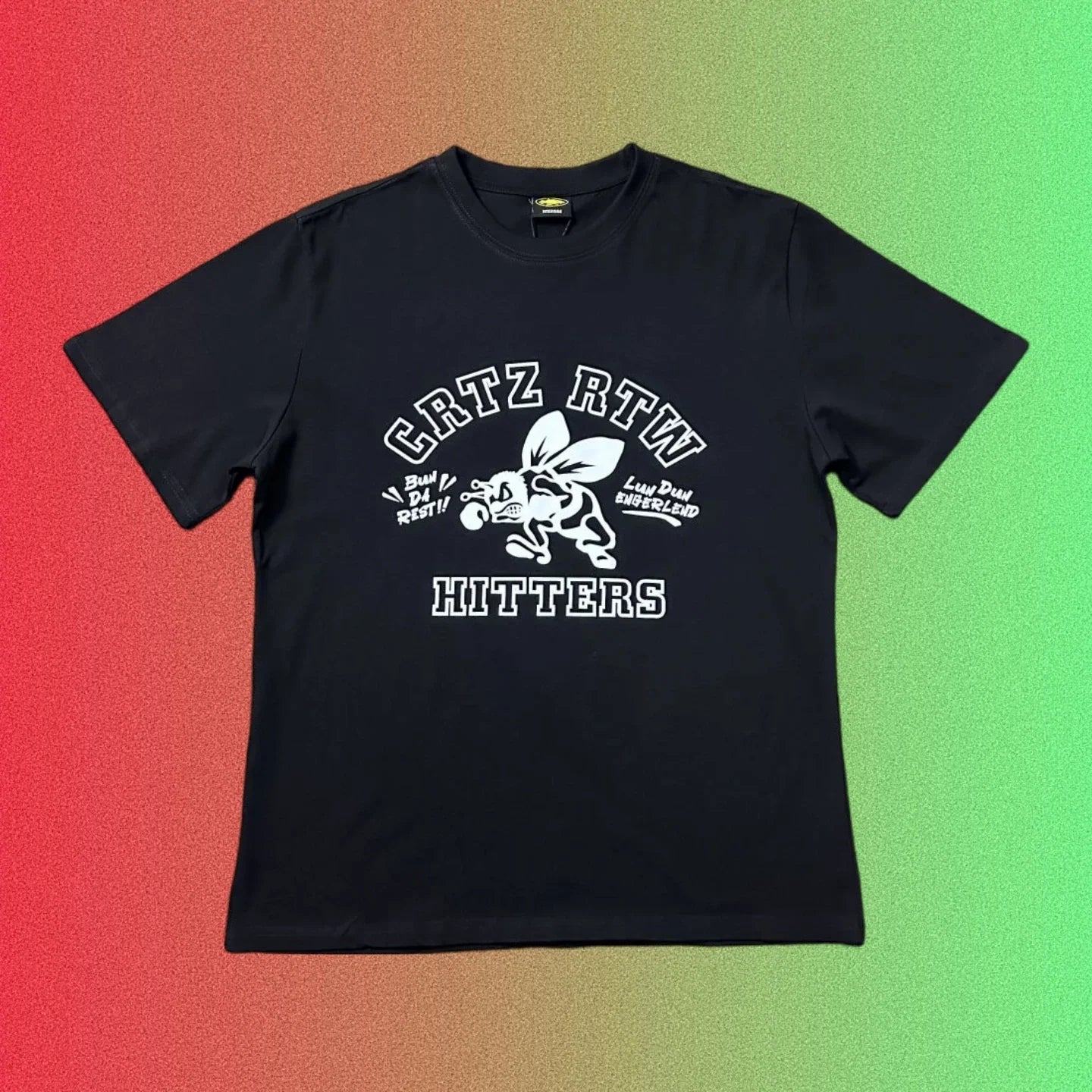 Cortiez Alcatraz Island Logo Graphic Black T-Shirt (Front & Back Print)