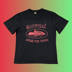 Slowthai Rules The World Vintage Oval Ship Logo Graphic White T-Shirt
