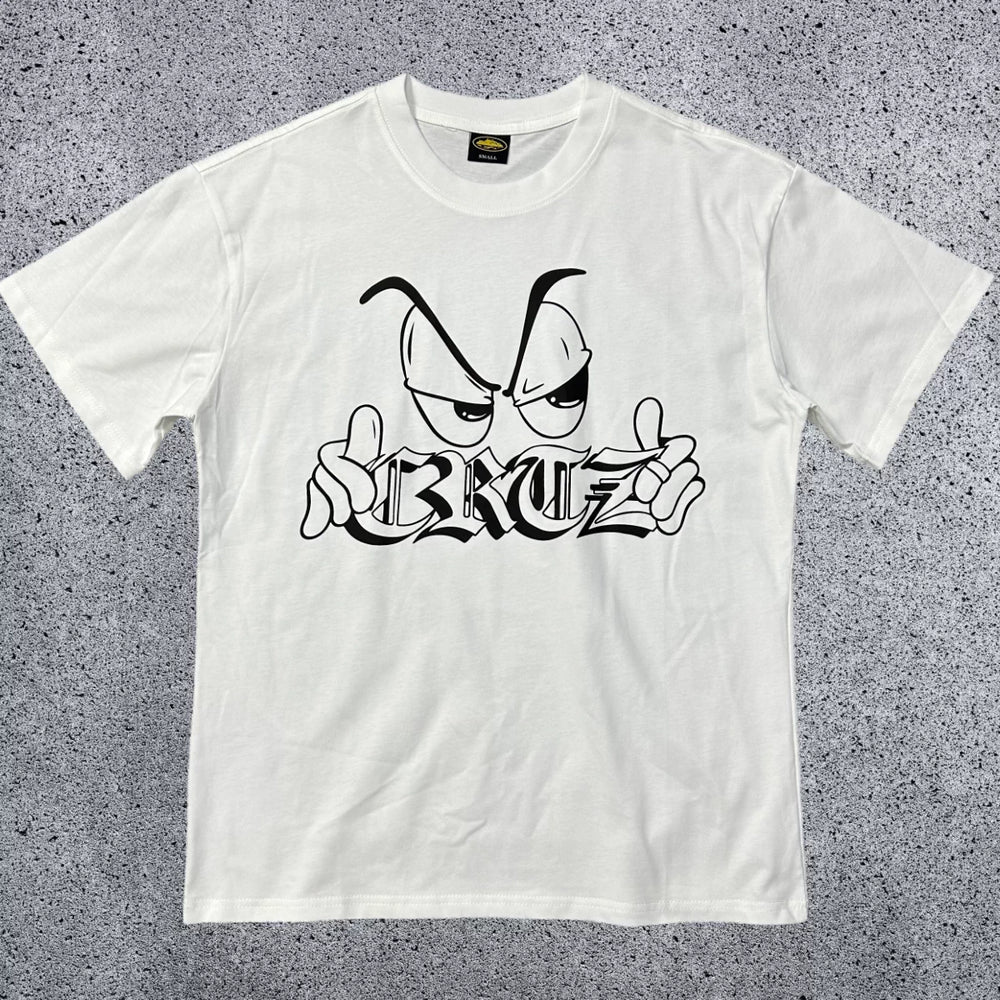 Corteiz "CRTZ" Cartoon Eyes Graphic T-Shirt – White | Authentic Streetwear