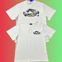 Cortiez Distressed Brush Island Logo Graphic Black T-Shirt (Front & Back Print)