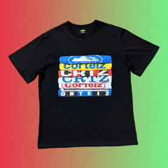 Cortiez Multi-Logo T-Shirt Stack Graphic Black T-Shirt