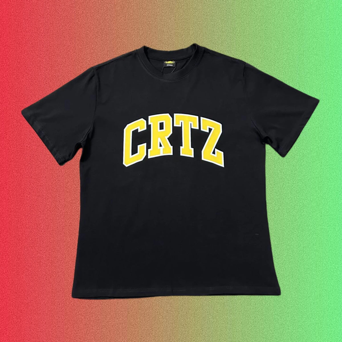 Cortiez Arch Logo Yellow Typography Black T-Shirt
