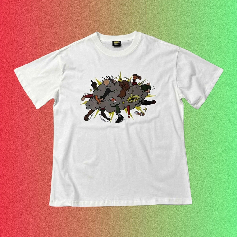 Cortiez Classic Oval Ship & Red Lettering Logo Graphic White T-Shirt