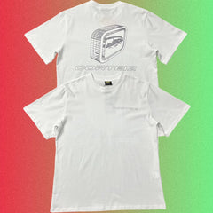 Cortiez 3D Retro Mac Computer Monitor Graphic Black T-Shirt (Front & Back Print)