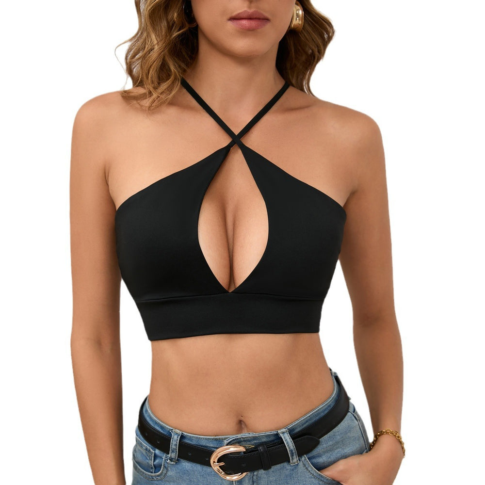 2026 European and American popular cross-border vest women's clothing Amazon hollow suspender sexy summer top for women
