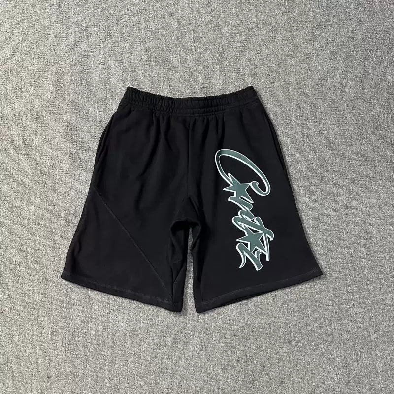 Corteiz Signature Script Logo Heavyweight Shorts black