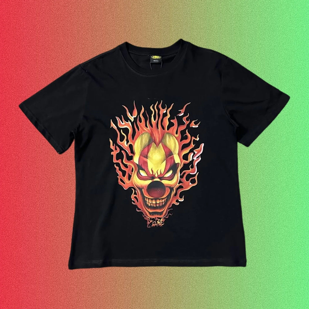 Cortiez Red Heart Ship Logo Graphic Black T-Shirt