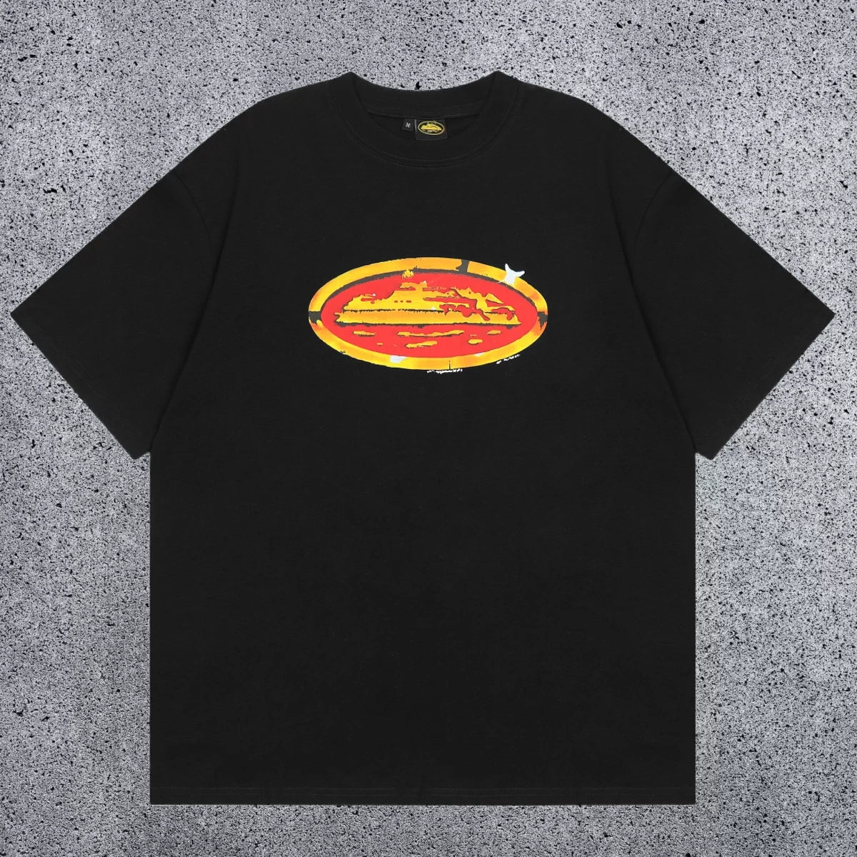 Corteiz Chest Logo Print Tee - Black/Yellow