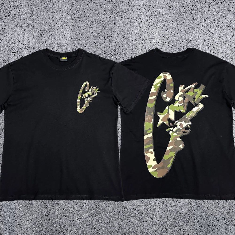 Corteiz Camo Gunslinger T-Shirt – Black/Camo