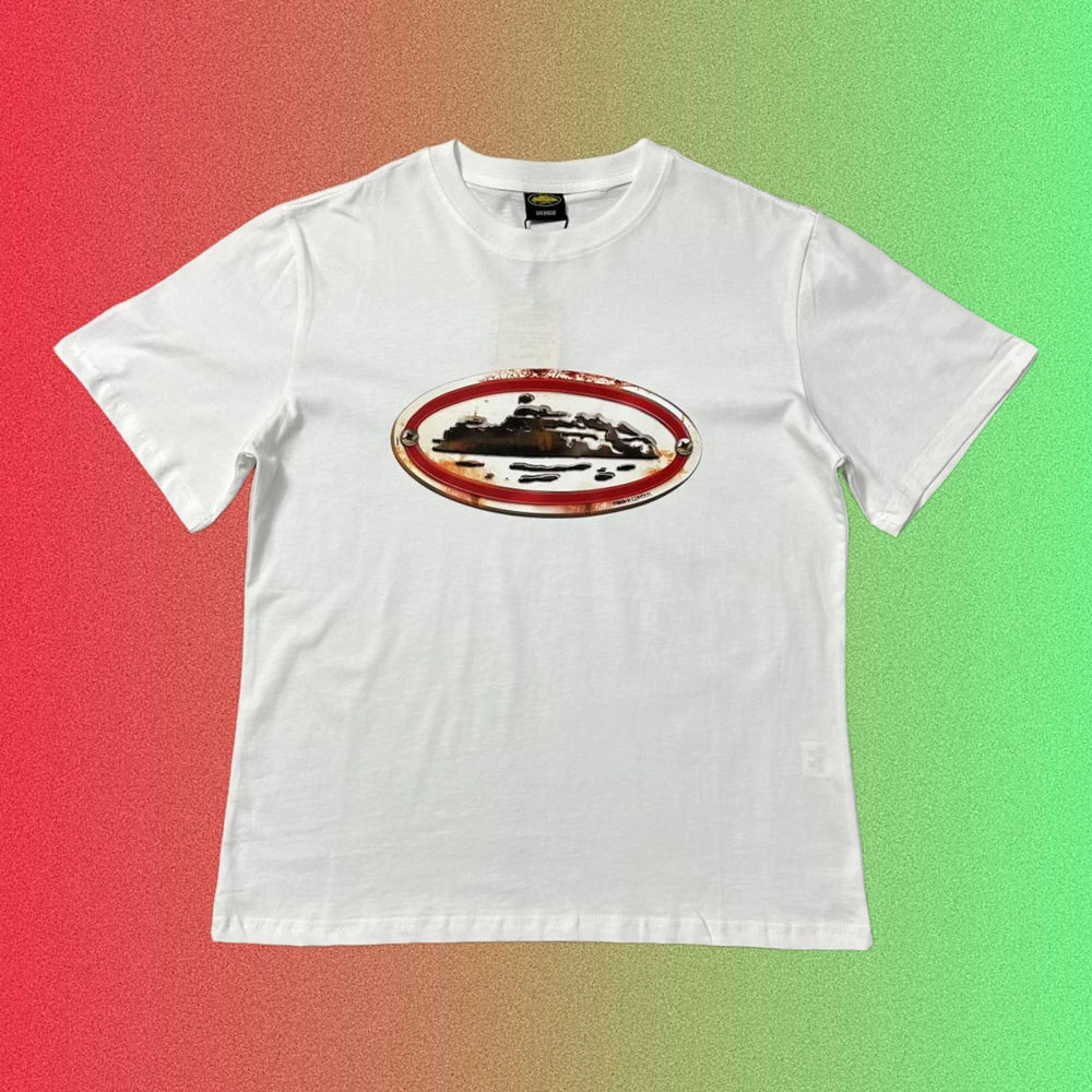 Cortiez Vintage Oval Ship Logo Graphic Black T-Shirt