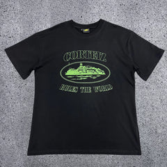 Corteiz "Rules The World" Alcatraz Graphic Tee (Black & Green Edition)