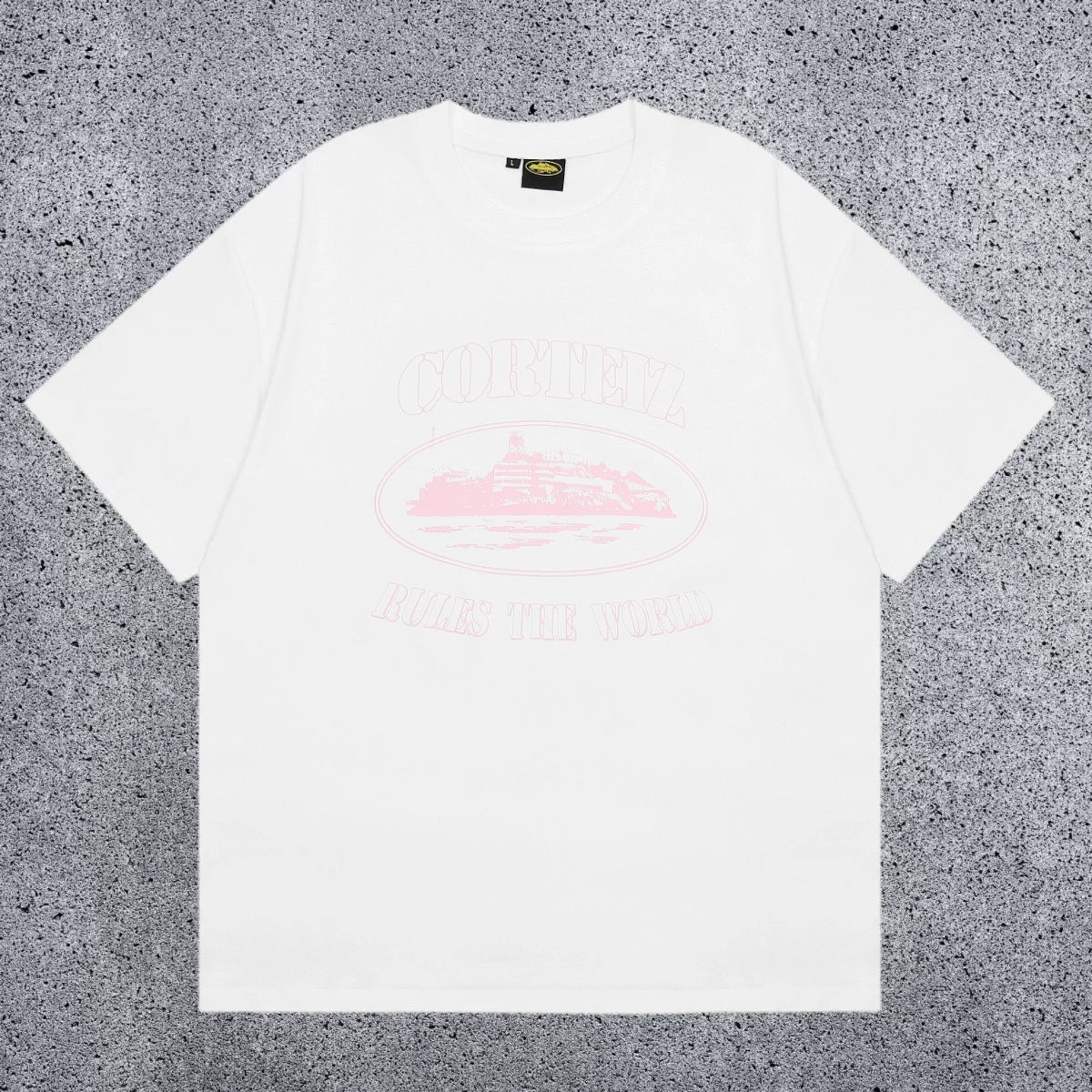 Corteiz "Rules The World" Alcatraz Graphic Tee (Pink Edition)
