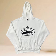 Corteiz 5-Star Devil's Island Heavyweight Hoodie white