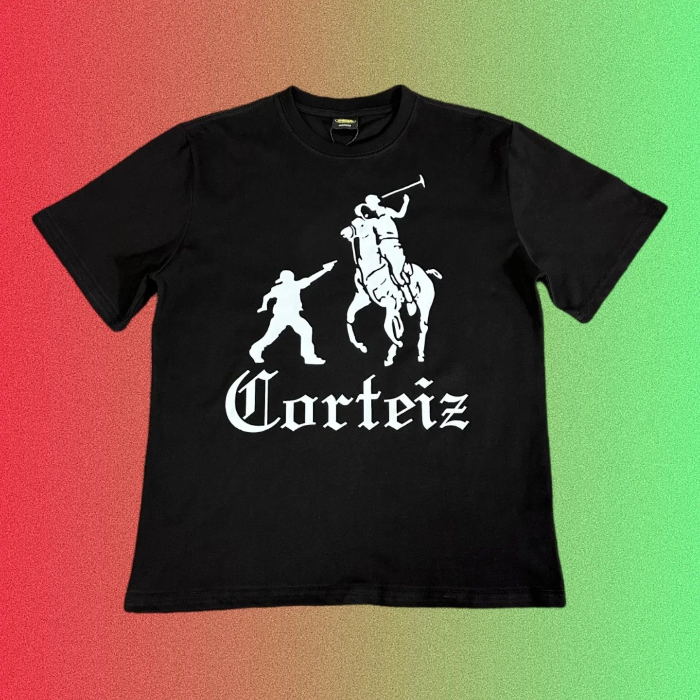 Cortiez Parody Polo Rider Graphic Black T-Shirt